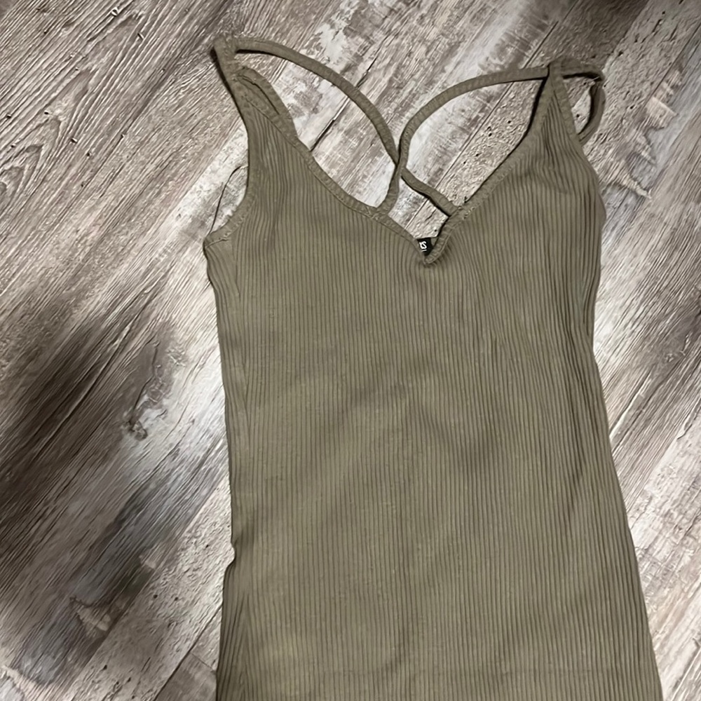 cute navy green dress, worn twice, size is XS, and supposed to be tight fitted